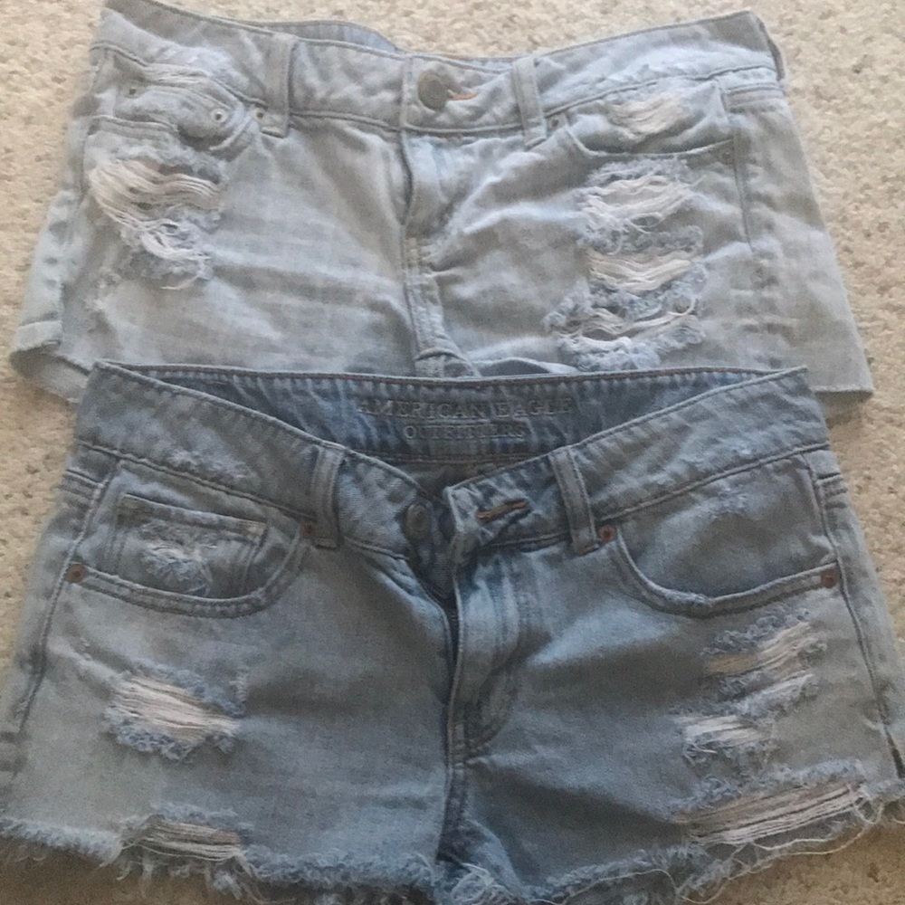 2 Pair American Eagle Very distressed shorts